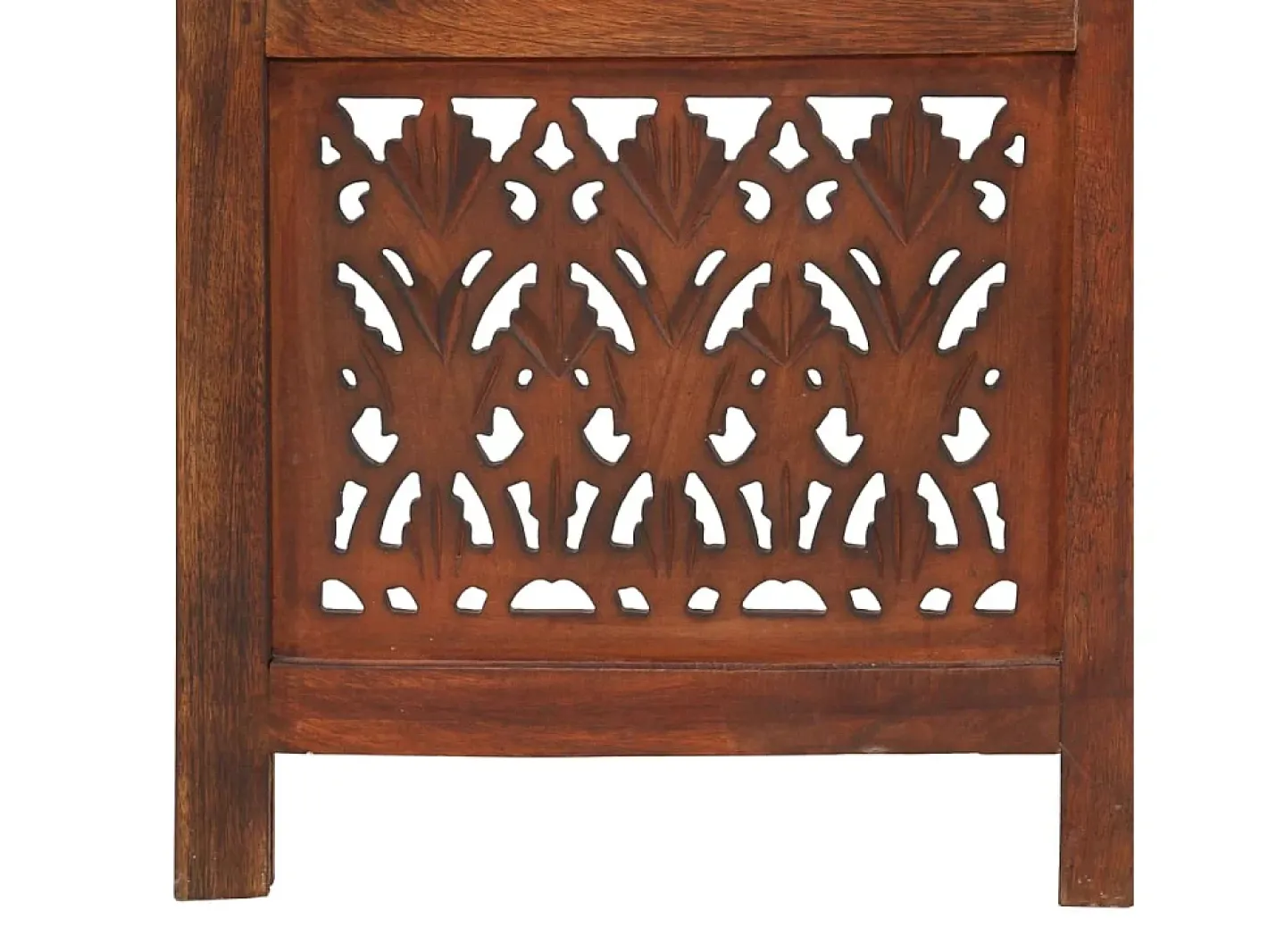 vidaxl Biombo-Biombo 3 paneles tallado a mano madera mango marrón 120x165 cm Color natural claro