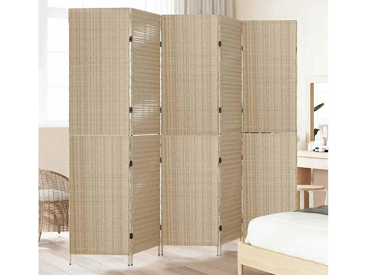 New Biombo 242 x 180 cm. polirratán Beige