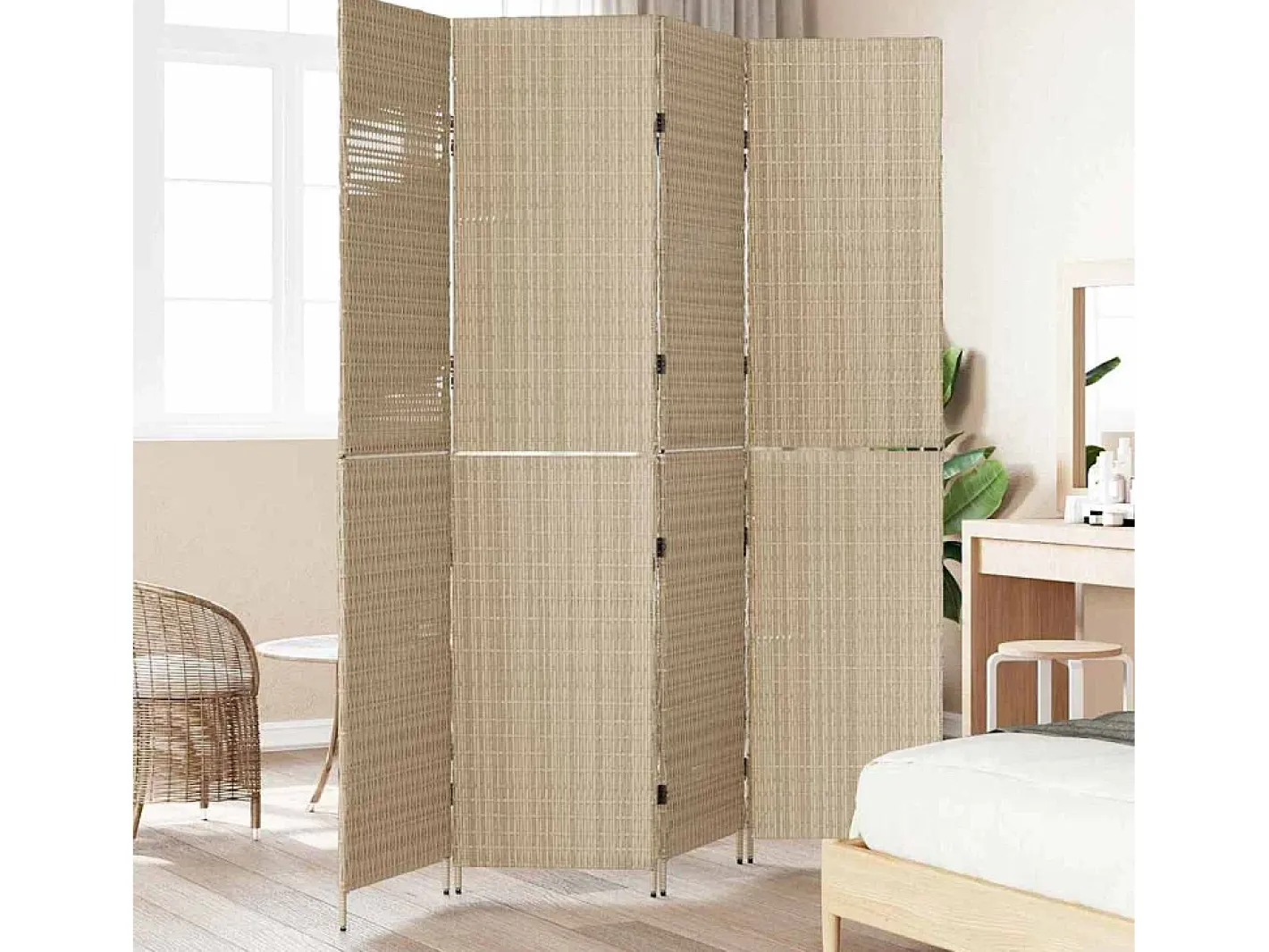 Biombo-Biombo 196 x 200 cm polirratán Beige