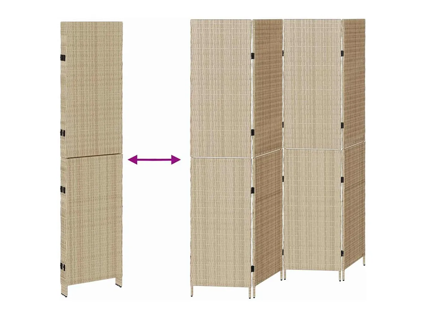 Biombo-Biombo 196 x 200 cm polirratán Beige