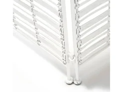 Les Tendances Biombo de 3 hojas de mimbre y metal Blanco Sale