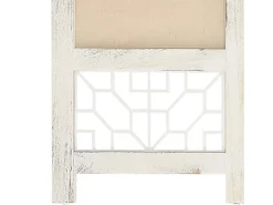 Biombo-Biombo de 5 paneles 175x165 cm Tela Crema