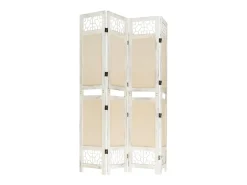 Biombo de 4 paneles 140x165 cm Tela Crema Hot