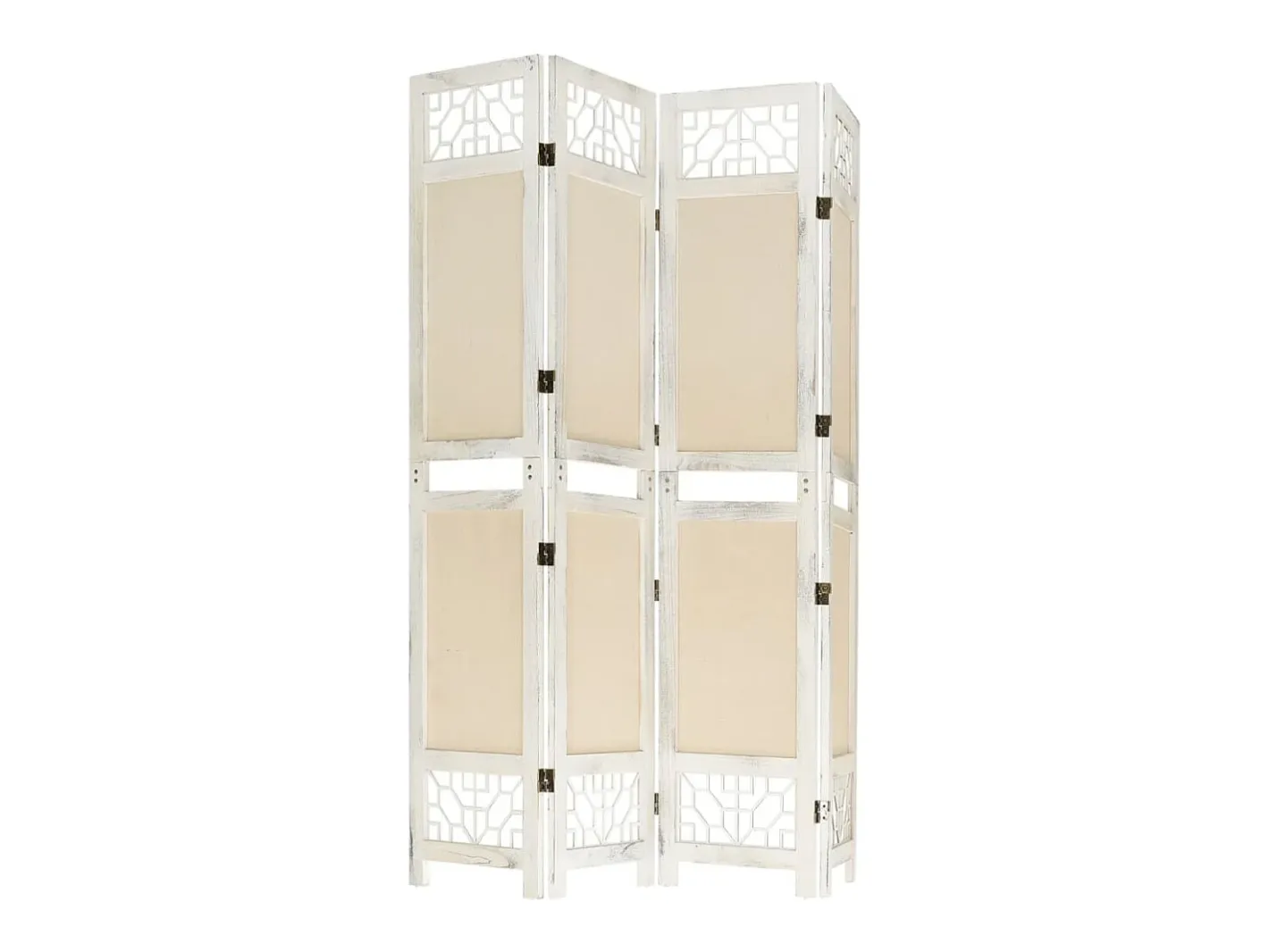 Biombo de 4 paneles 140x165 cm Tela Crema Hot