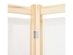 Clearance Biombo de 6 paneles 240 x 170 x 4 cm Tela Crema