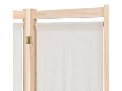 Biombo-Biombo de 5 paneles 200 x 170 x 4 cm Tela Crema
