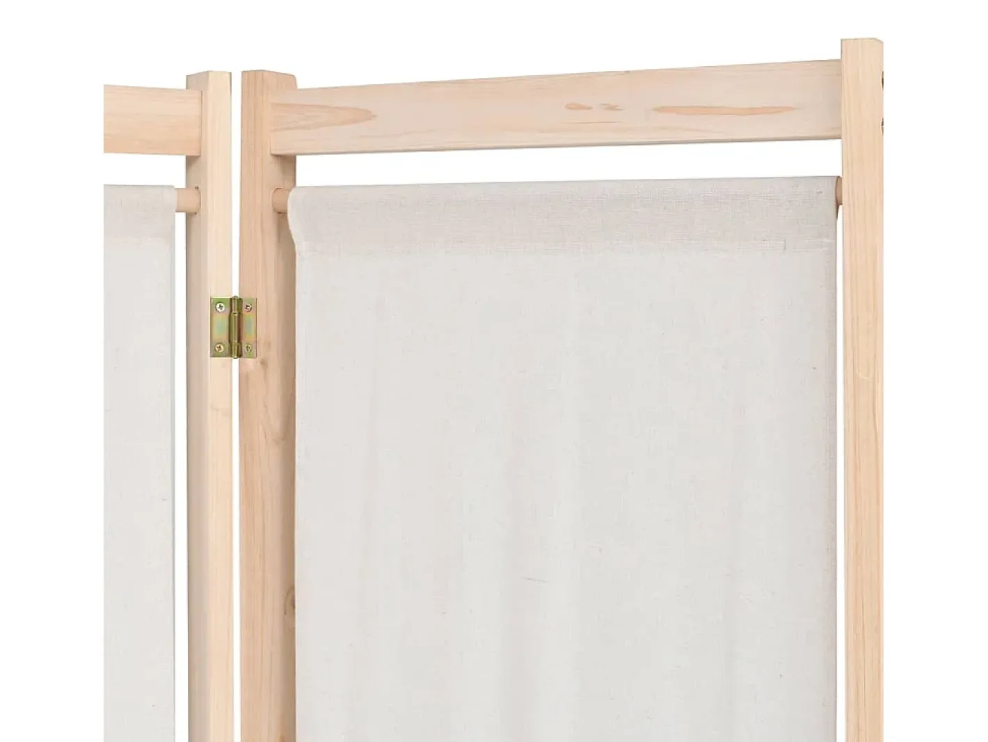 Biombo-Biombo de 5 paneles 200 x 170 x 4 cm Tela Crema