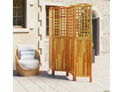 Clearance Biombo de 4 paneles de madera maciza de acacia 162x2x180 cm ES669475 Marru00f3n