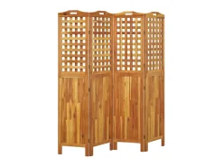 Clearance Biombo de 4 paneles de madera maciza de acacia 162x2x180 cm ES669475 Marru00f3n