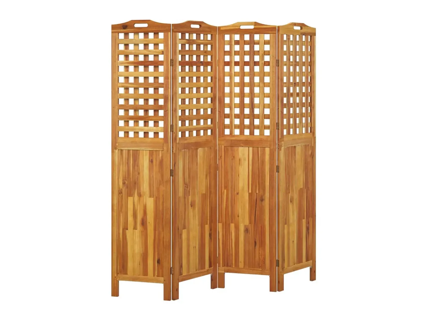 Clearance Biombo de 4 paneles de madera maciza de acacia 162x2x180 cm ES669475 Marru00f3n