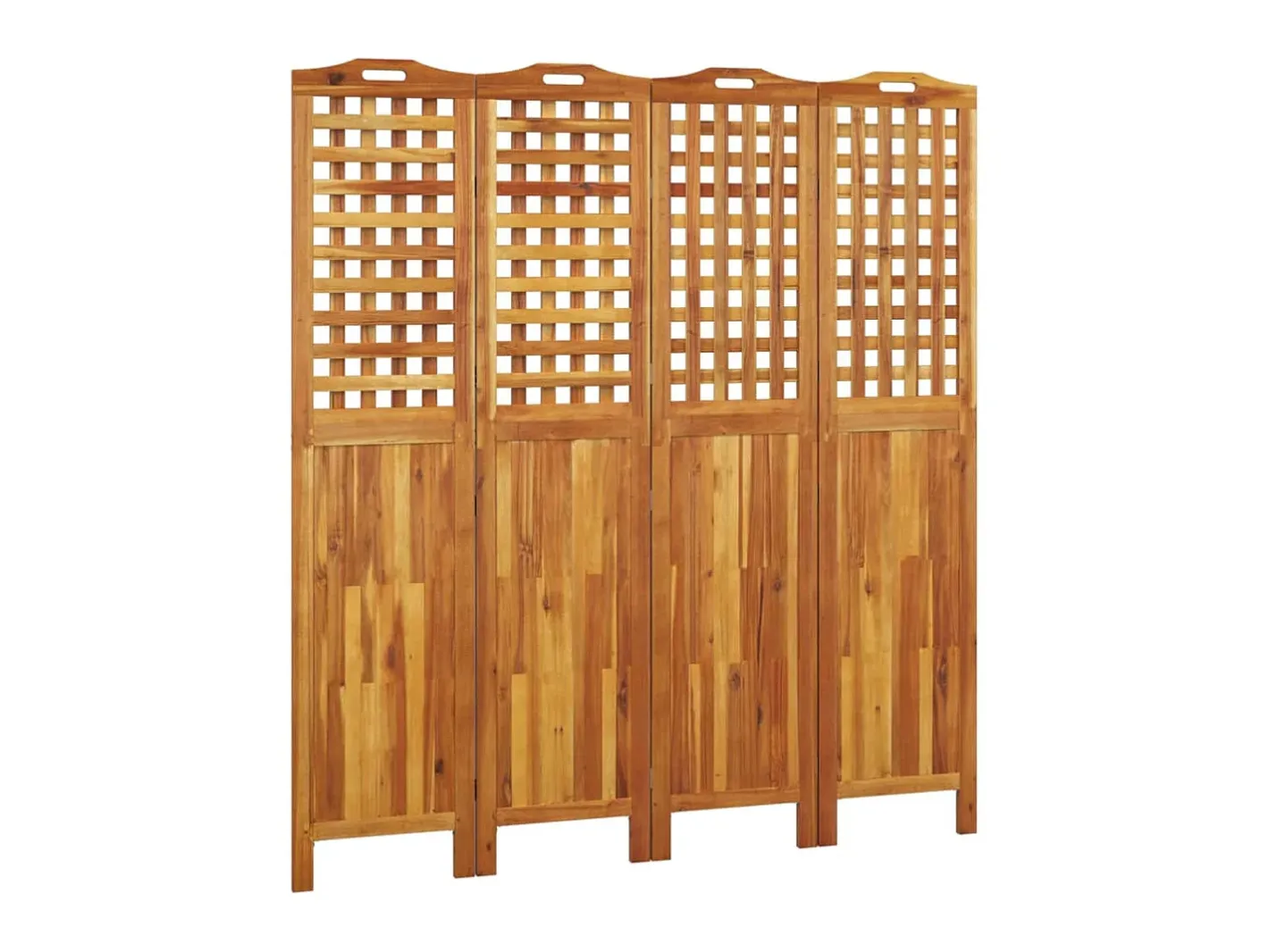 Clearance Biombo de 4 paneles de madera maciza de acacia 162x2x180 cm ES669475 Marru00f3n