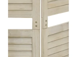 Clearance Biombo de 6 paneles de madera maciza de paulownia 210x165 cm ES828133 Marru00f3n