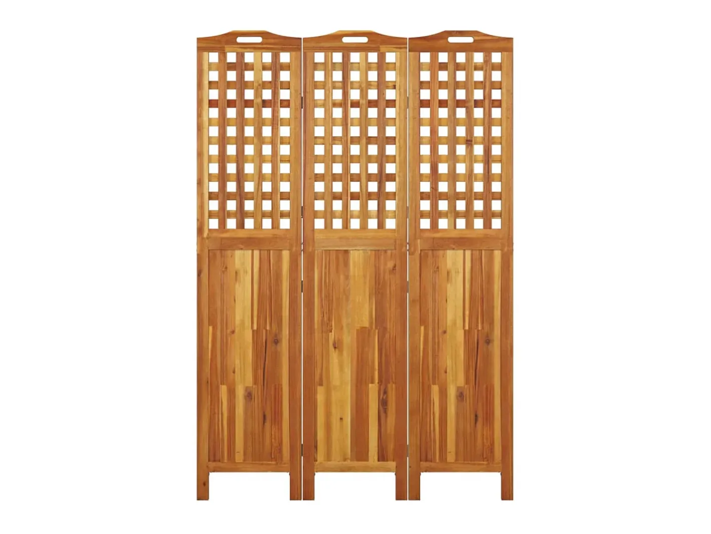Outlet Biombo de 3 paneles de madera maciza de acacia 121,5x2x180 cm ES978703 Marru00f3n