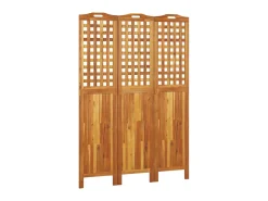 Outlet Biombo de 3 paneles de madera maciza de acacia 121,5x2x180 cm ES978703 Marru00f3n