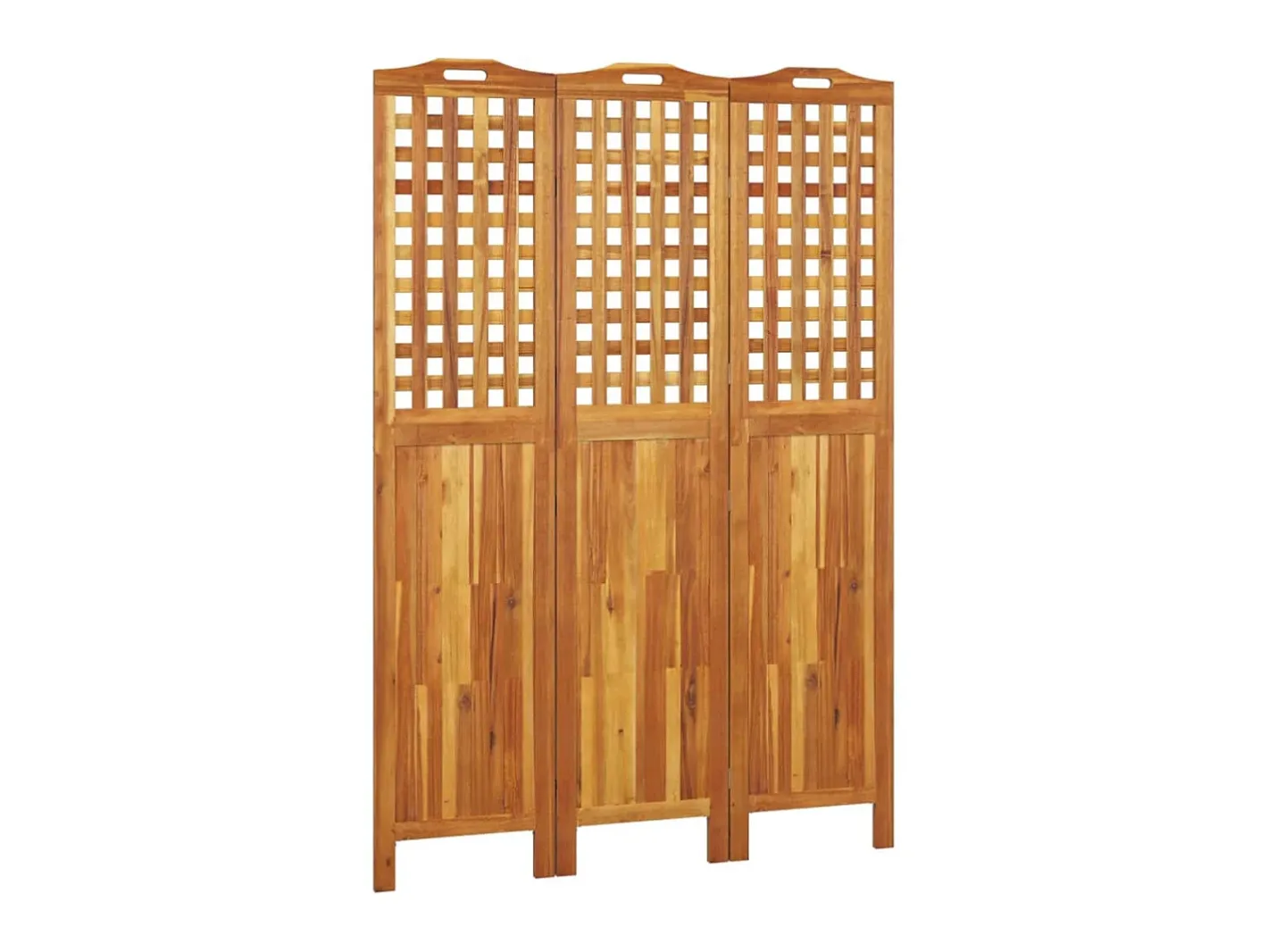 Outlet Biombo de 3 paneles de madera maciza de acacia 121,5x2x180 cm ES978703 Marru00f3n