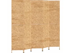 Hot Biombo de 5 paneles jacinto de agua 205x180 cm ES674494 Marru00f3n