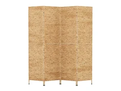 Biombo-Biombo de 4 paneles jacinto de agua 163x180 cm ES492174 Marru00f3n
