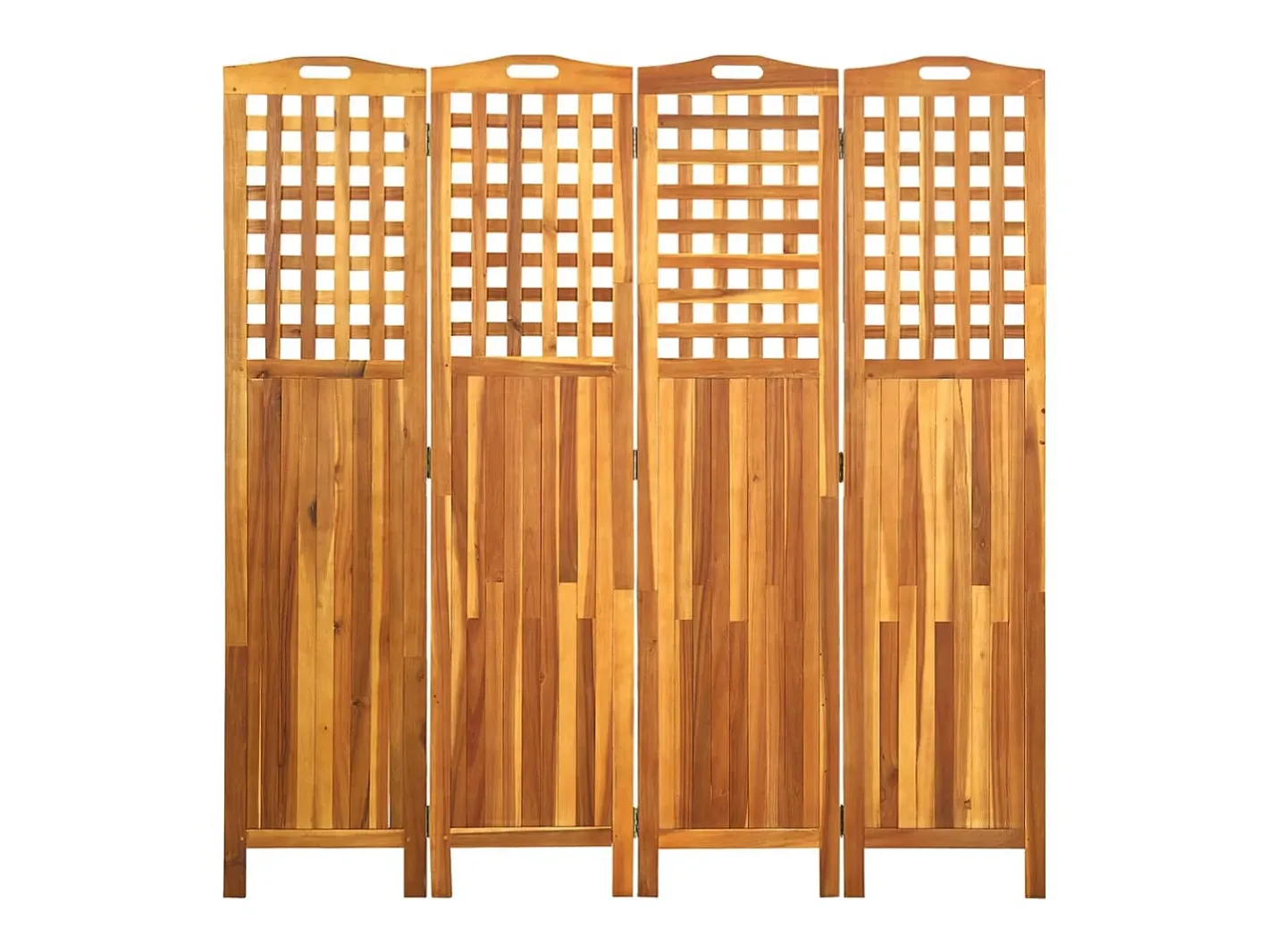 Biombo-Biombo de 4 paneles madera maciza de acacia 121x2x120 cm ES339396 Marru00f3n