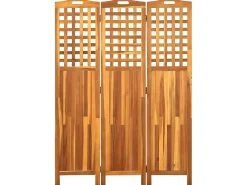 Sale Biombo de 3 paneles madera maciza de acacia 121x2x170 cm ES254018 Marru00f3n