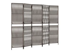 Biombo-Biombo de 5 paneles ratán sintético marrón ES434772 Marru00f3n