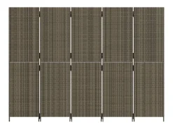 Hot Biombo de 5 paneles ratán sintético ES123339 Gris