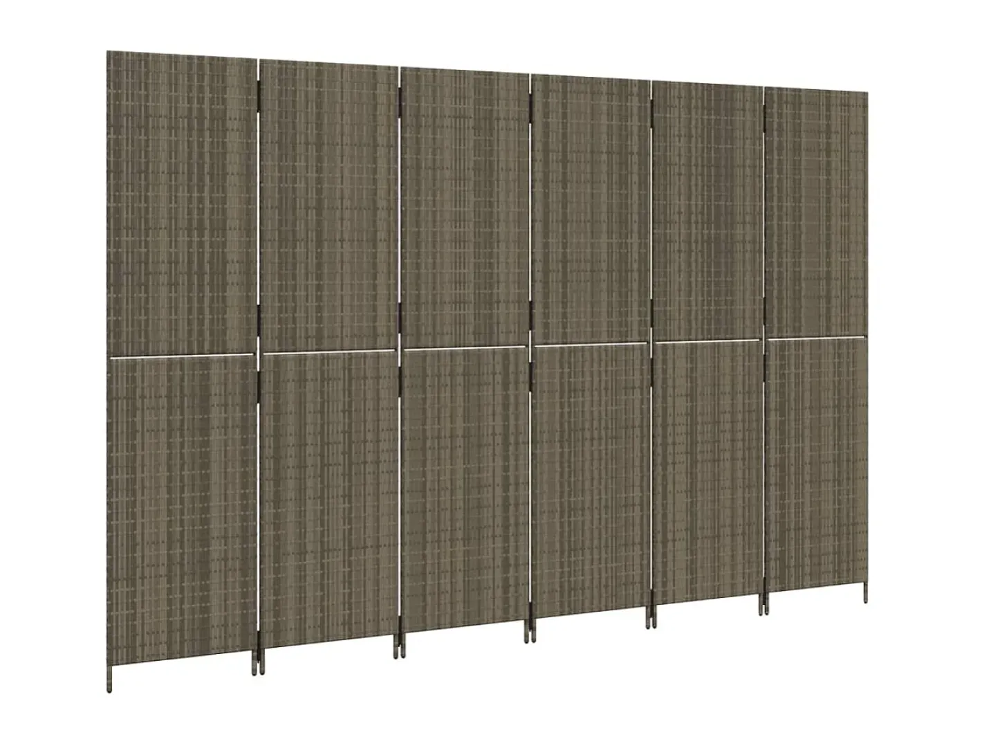 Biombo de 6 paneles ratán sintético ES185135 Gris Outlet