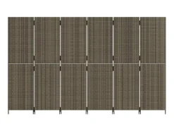 Biombo de 6 paneles ratán sintético ES185135 Gris Outlet