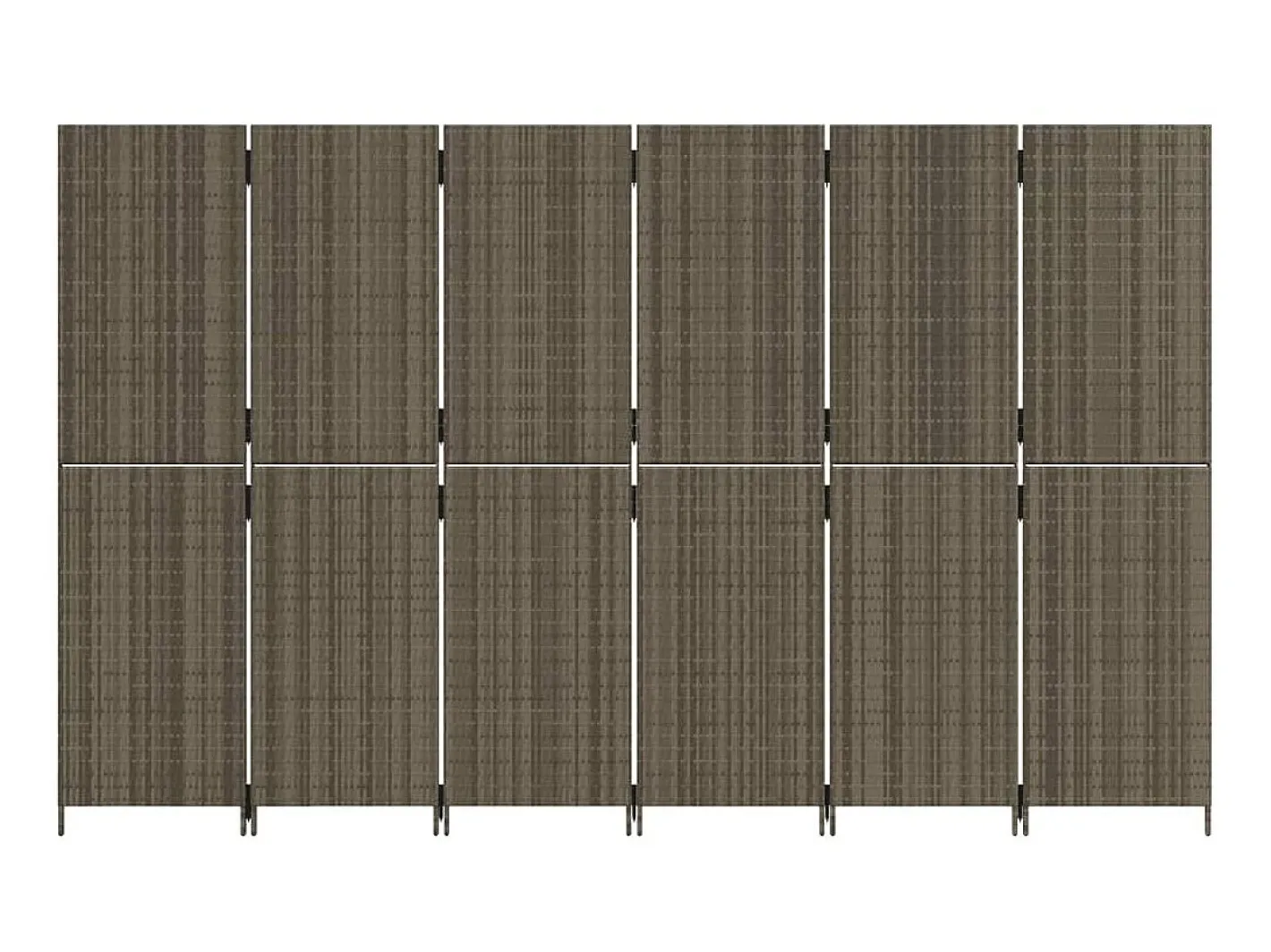 Biombo de 6 paneles ratán sintético ES185135 Gris Outlet