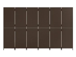 Clearance Biombo de 6 paneles ratán sintético marrón ES113272 Marru00f3n