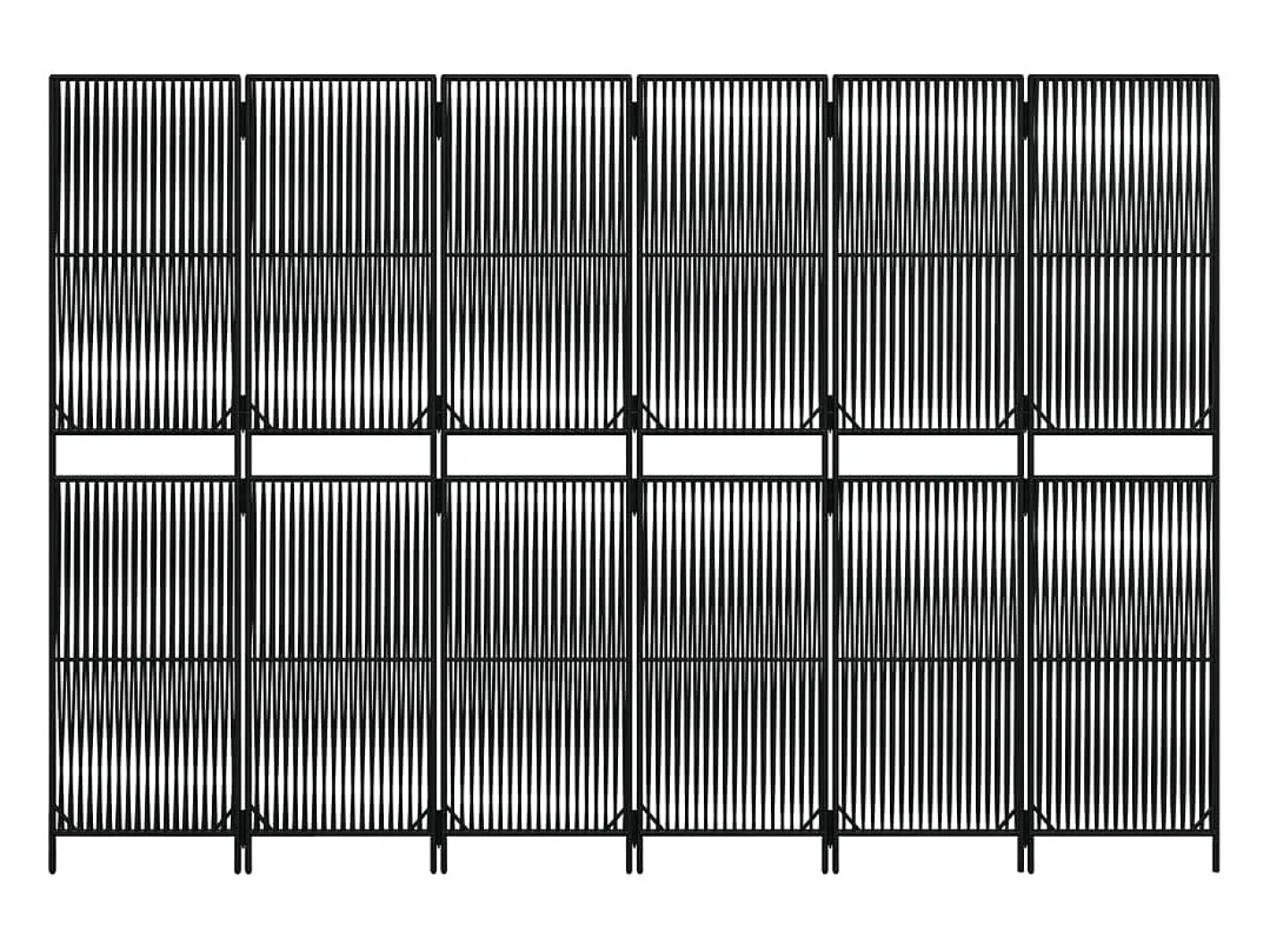 Biombo de 6 paneles ratán sintético ES159809 Negro Clearance