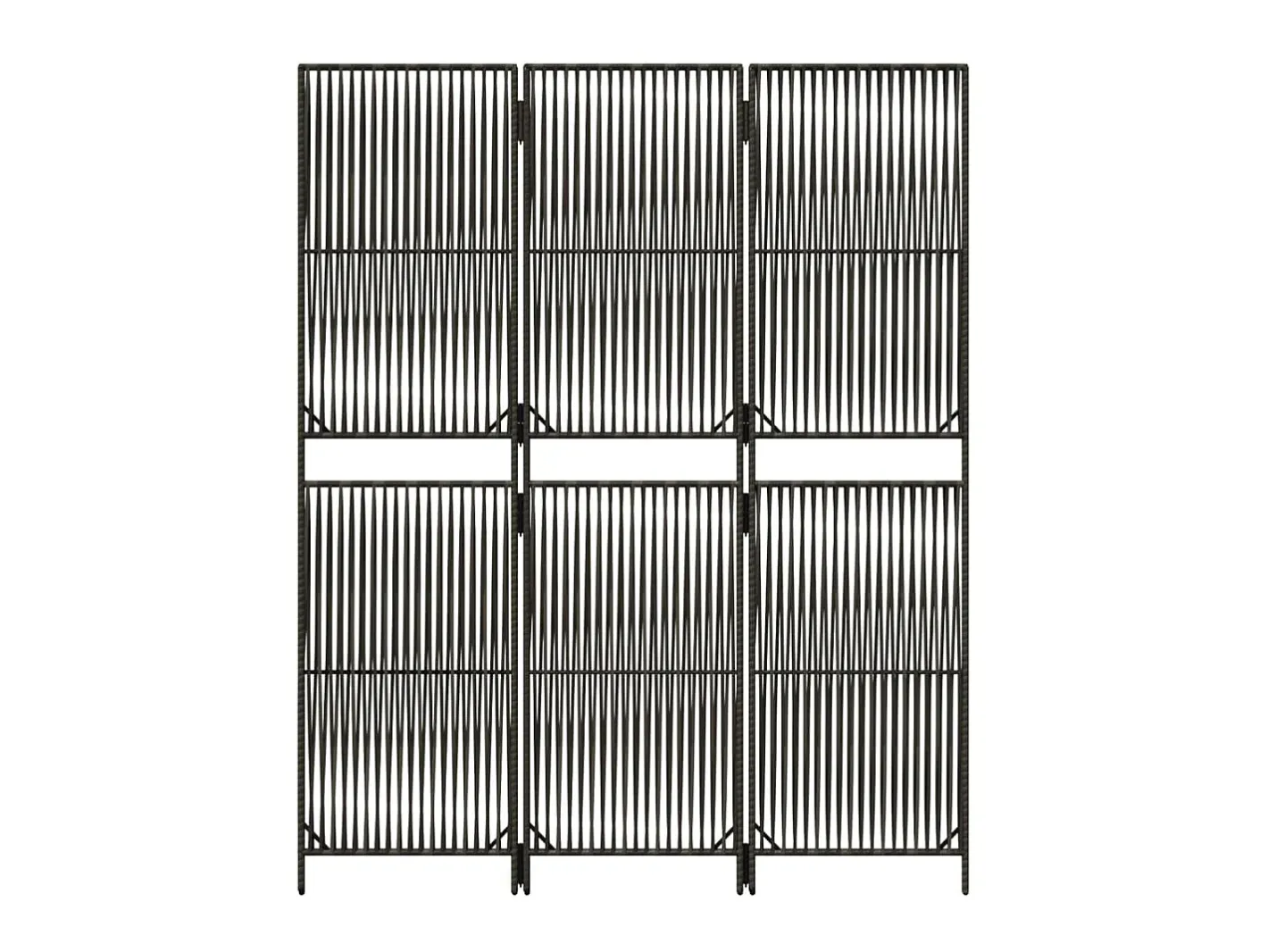 Biombo-Biombo de 3 paneles ratán sintético ES845291 Gris