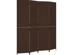 Hot Biombo de 4 paneles ratán sintético marrón ES475889 Marru00f3n