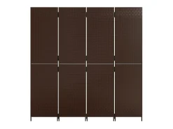Hot Biombo de 4 paneles ratán sintético marrón ES475889 Marru00f3n