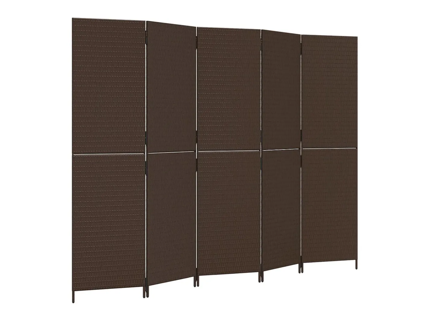 Outlet Biombo de 5 paneles ratán sintético marrón ES923078 Marru00f3n