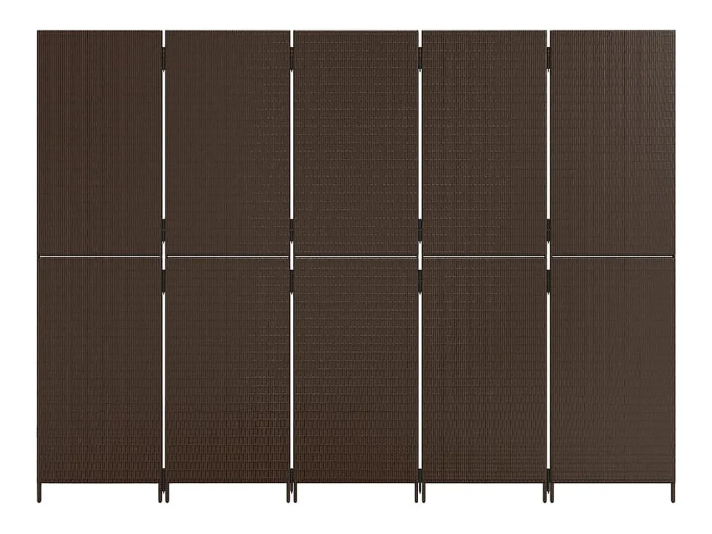 Outlet Biombo de 5 paneles ratán sintético marrón ES923078 Marru00f3n