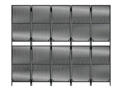 Biombo-Biombo de 5 paneles ratán sintético ES152629 Negro
