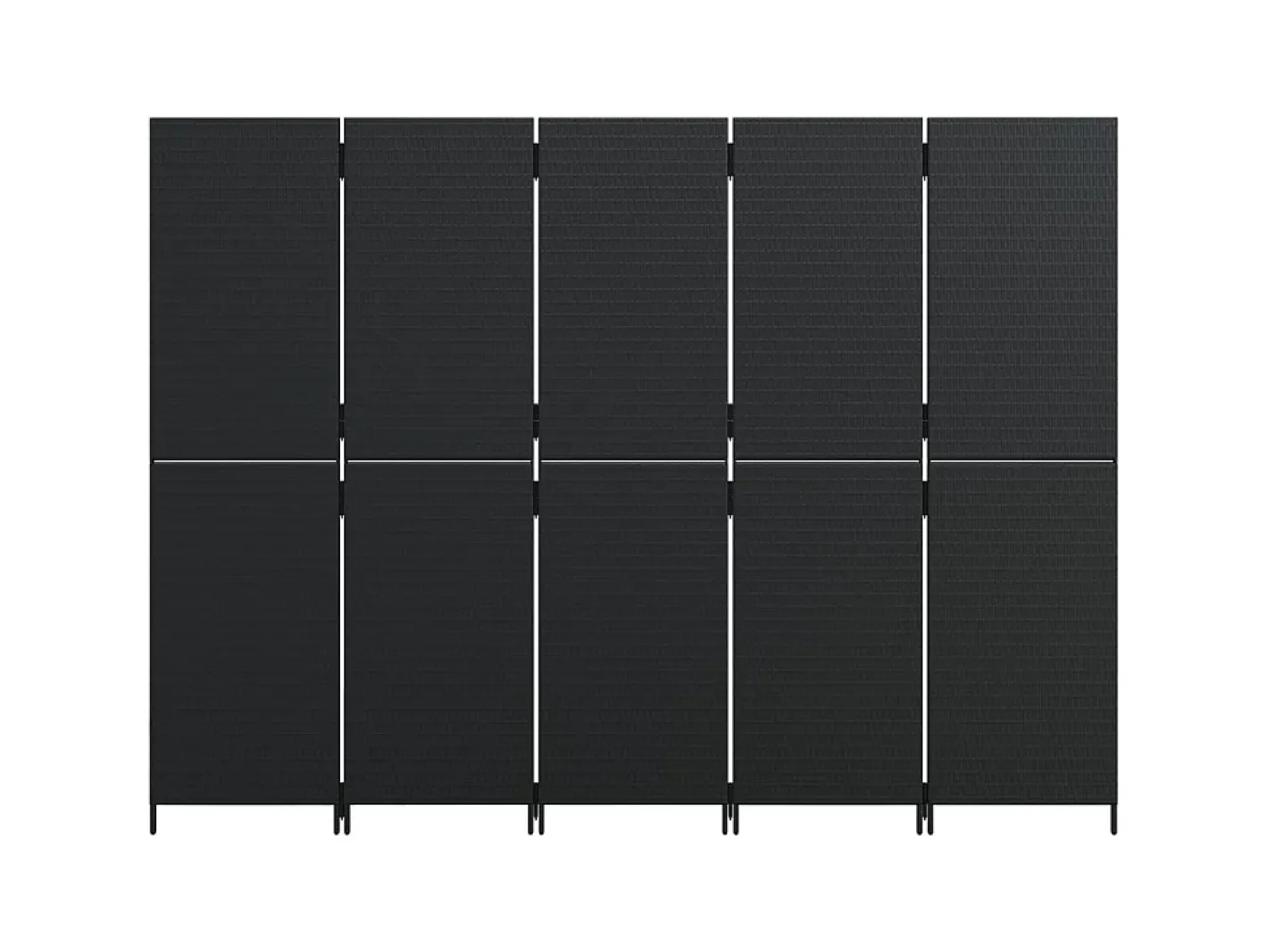 Biombo-Biombo de 5 paneles ratán sintético ES793721 Negro