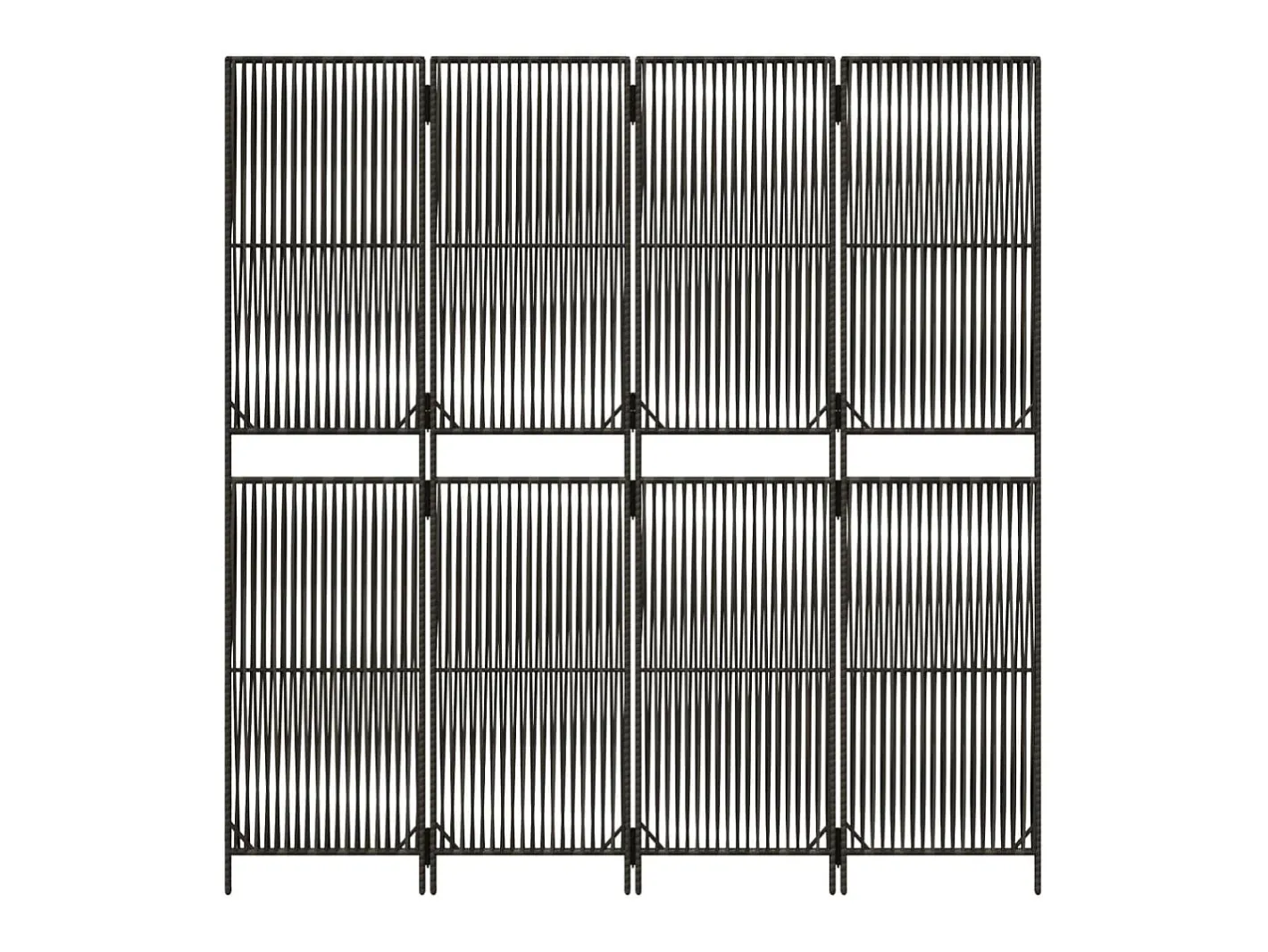 Biombo de 4 paneles ratán sintético ES377297 Gris Outlet