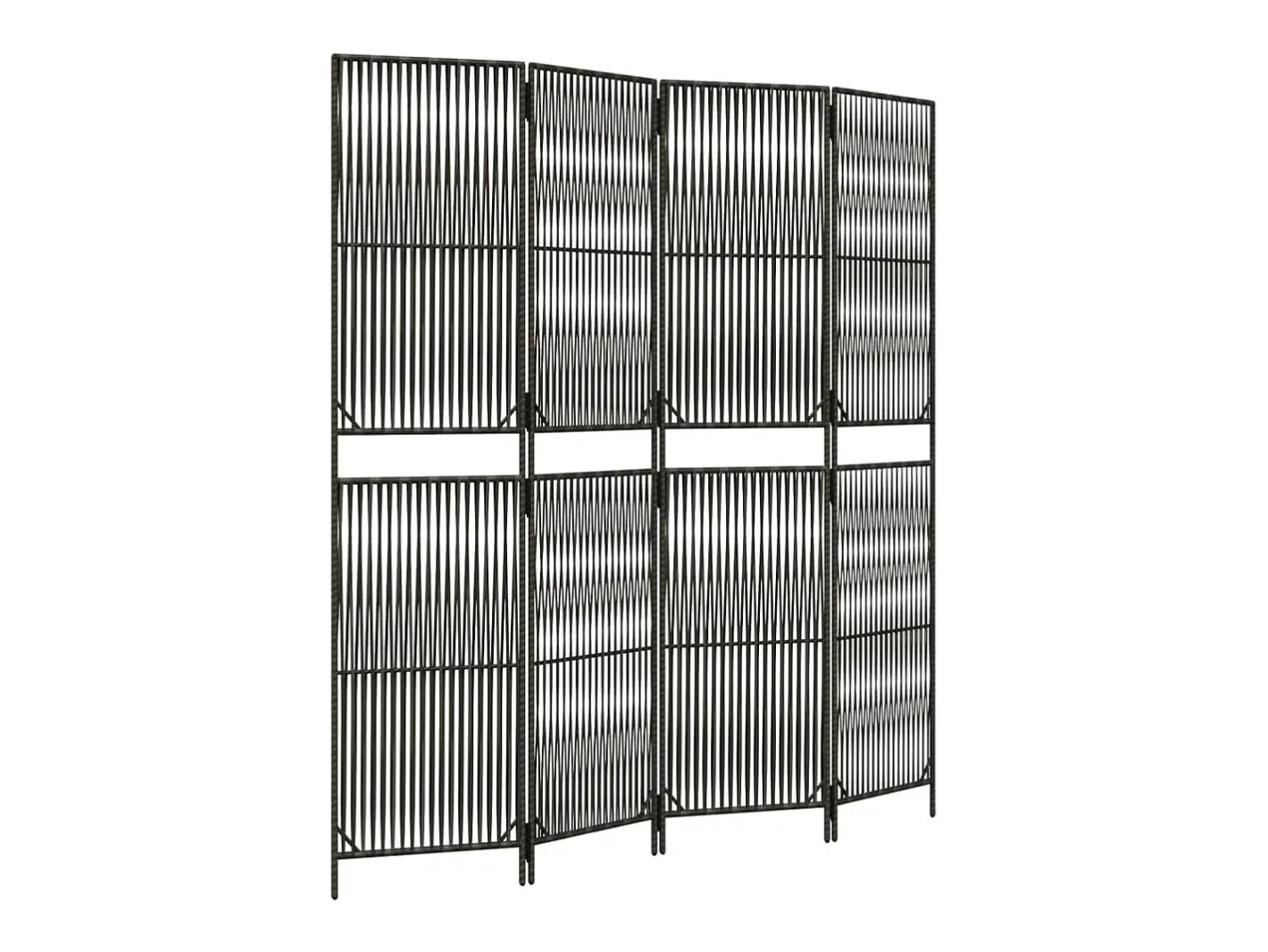 Biombo de 4 paneles ratán sintético ES377297 Gris Outlet