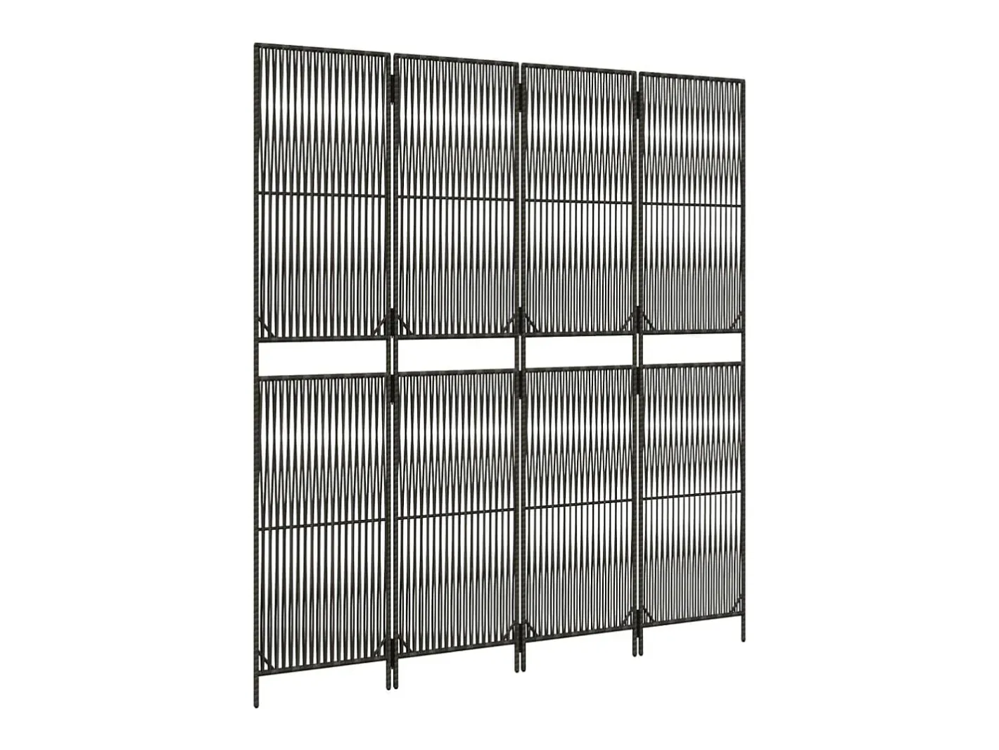 Biombo de 4 paneles ratán sintético ES377297 Gris Outlet