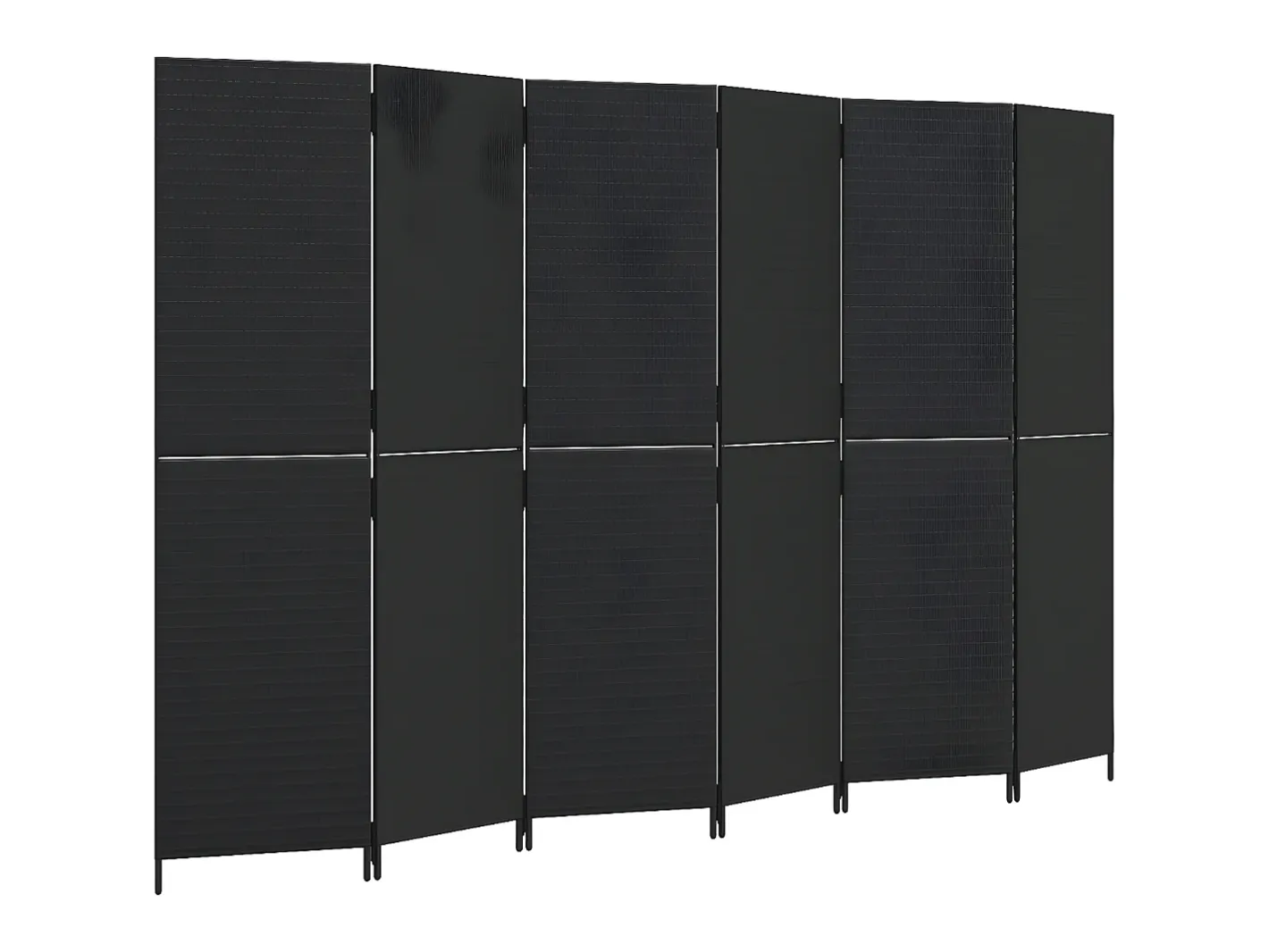 Biombo-Biombo de 6 paneles ratán sintético ES968215 Negro