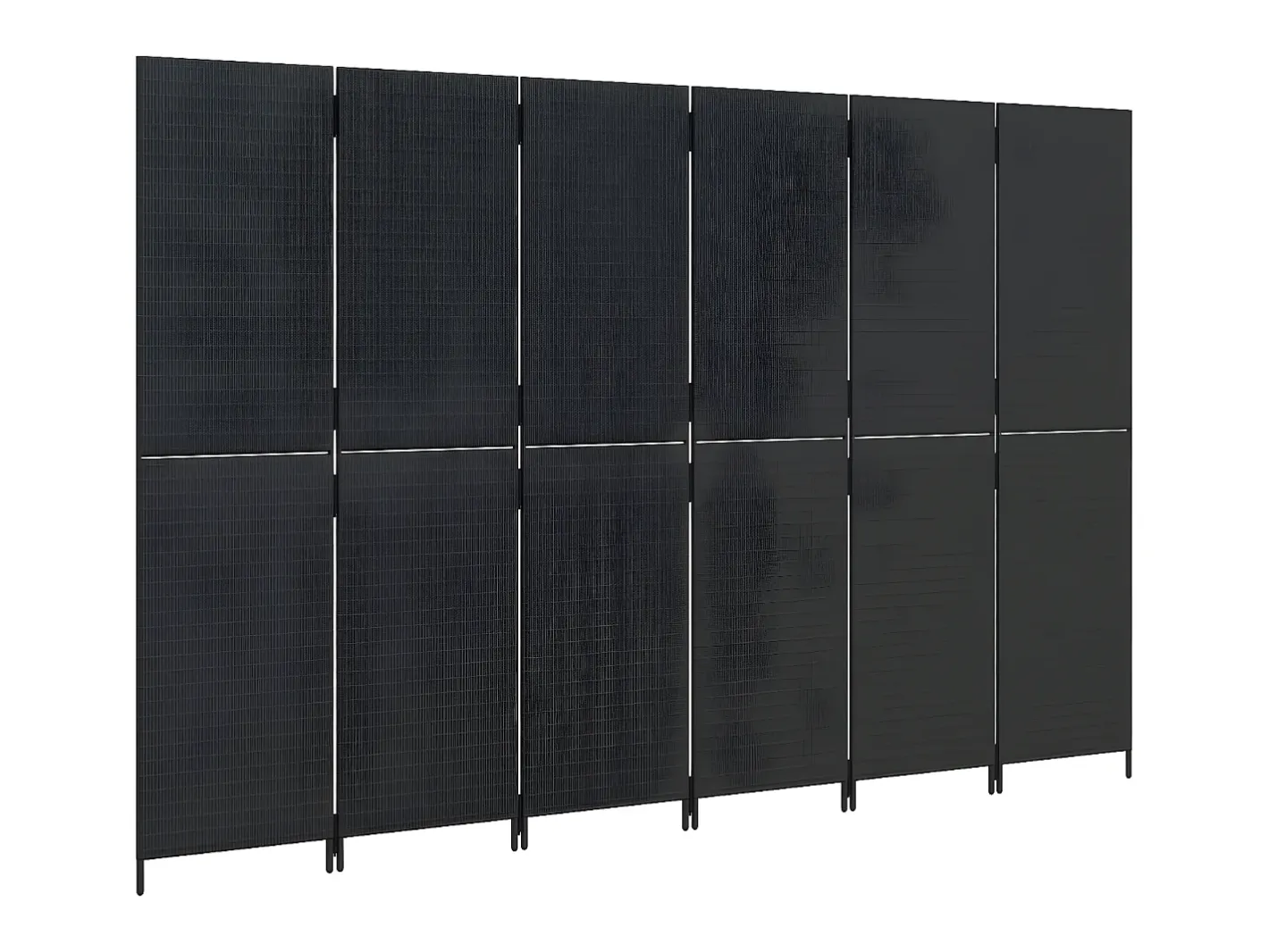 Biombo-Biombo de 6 paneles ratán sintético ES968215 Negro