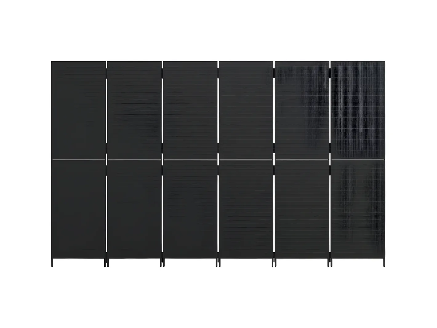 Biombo-Biombo de 6 paneles ratán sintético ES968215 Negro