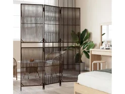 Biombo-Biombo de 3 paneles ratán sintético marrón ES457745 Marru00f3n