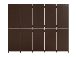 Biombo de 5 paneles ratán sintético marrón ES217883 Marru00f3n Outlet