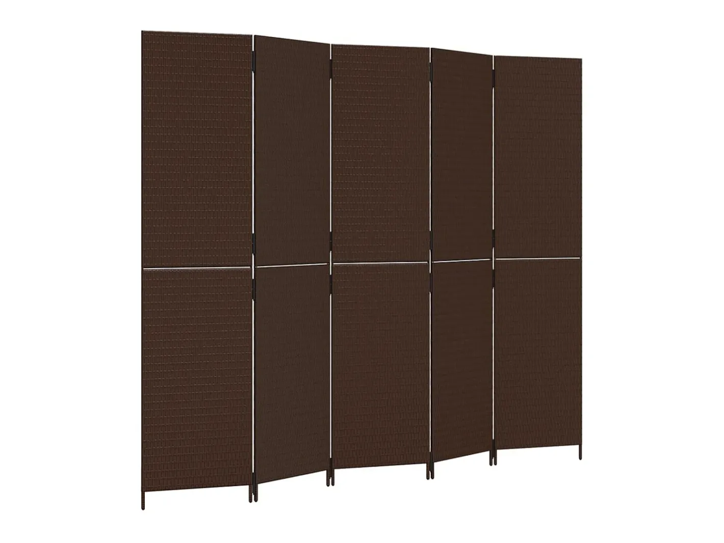 Biombo de 5 paneles ratán sintético marrón ES217883 Marru00f3n Outlet