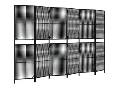 Hot Biombo de 6 paneles ratán sintético ES820701 Negro