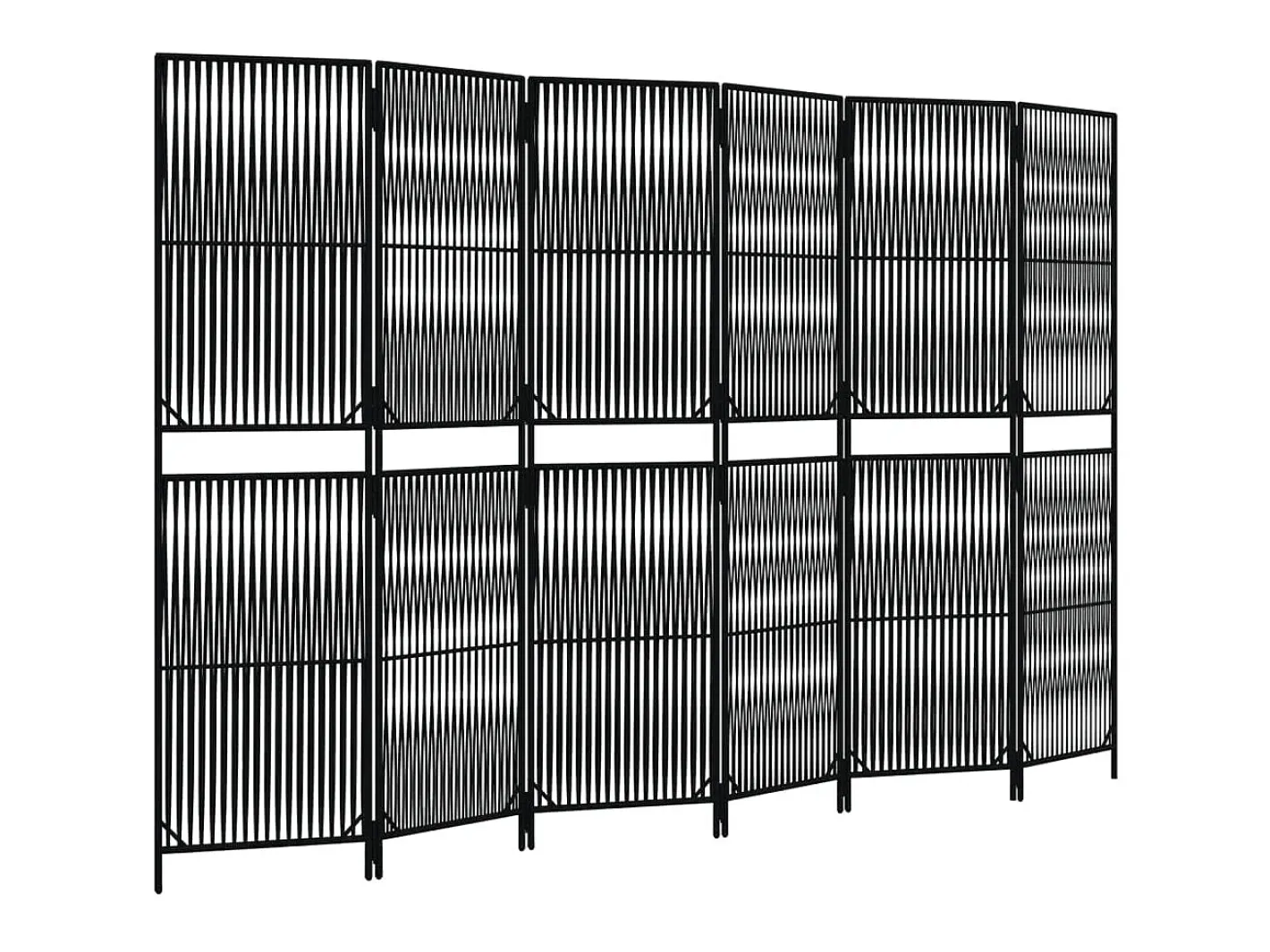 Hot Biombo de 6 paneles ratán sintético ES820701 Negro