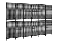 Hot Biombo de 6 paneles ratán sintético ES820701 Negro