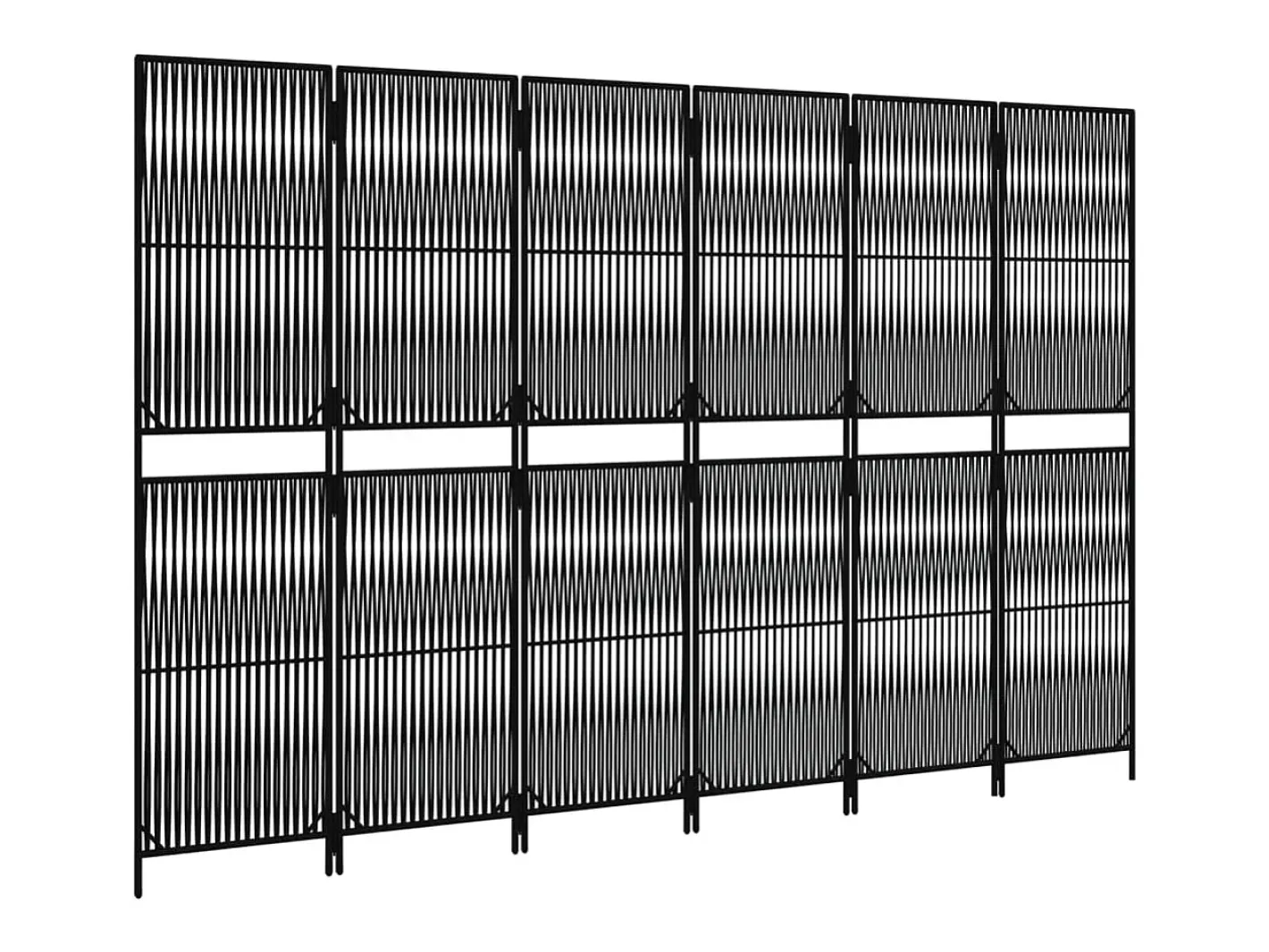 Hot Biombo de 6 paneles ratán sintético ES820701 Negro